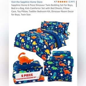 Dinosaur Twin Bedding Set - NINE pieces